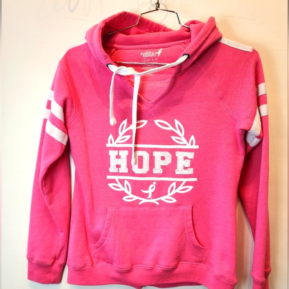 Susan G. Komen Pink Hoodie Sweatshirt Hooded Sweater Breast‎ Cancer Awareness  S
